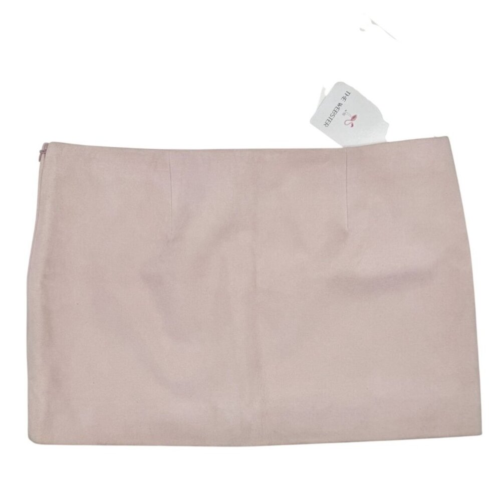 Khaite Jett suede mini skirt Soft Pink NWT - Size 2 - Picture 5 of 10